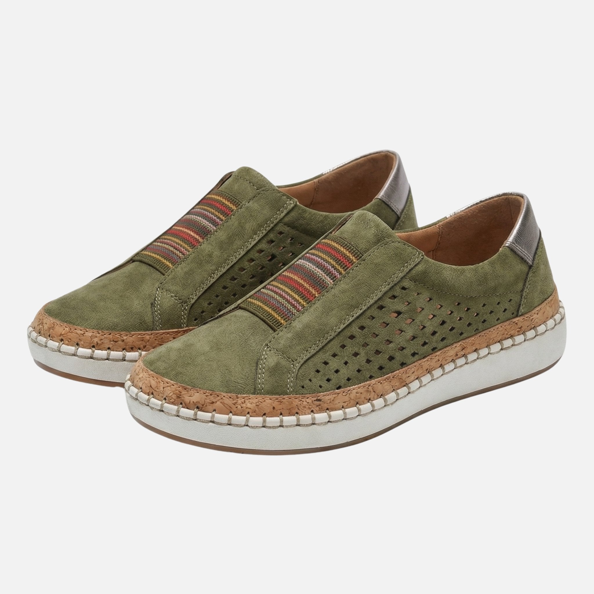 Women's Slip-On Suede Sneakers with Platform Sole