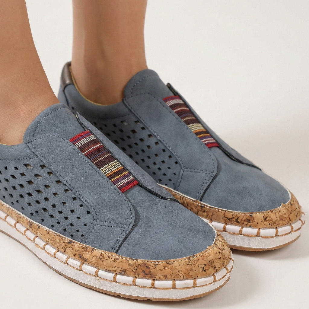 Women's Slip-On Suede Sneakers with Platform Sole