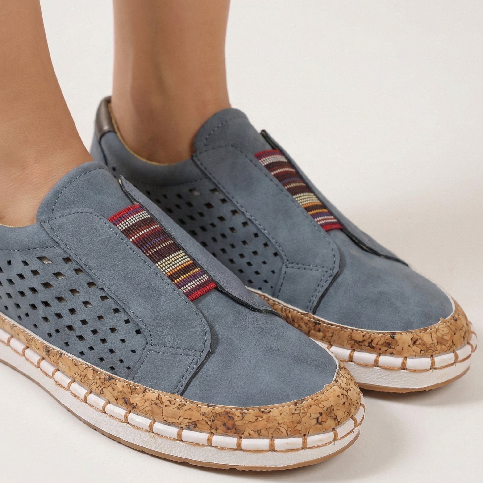 Women's Slip-On Suede Sneakers with Platform Sole