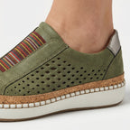 Women's Slip-On Suede Sneakers with Platform Sole