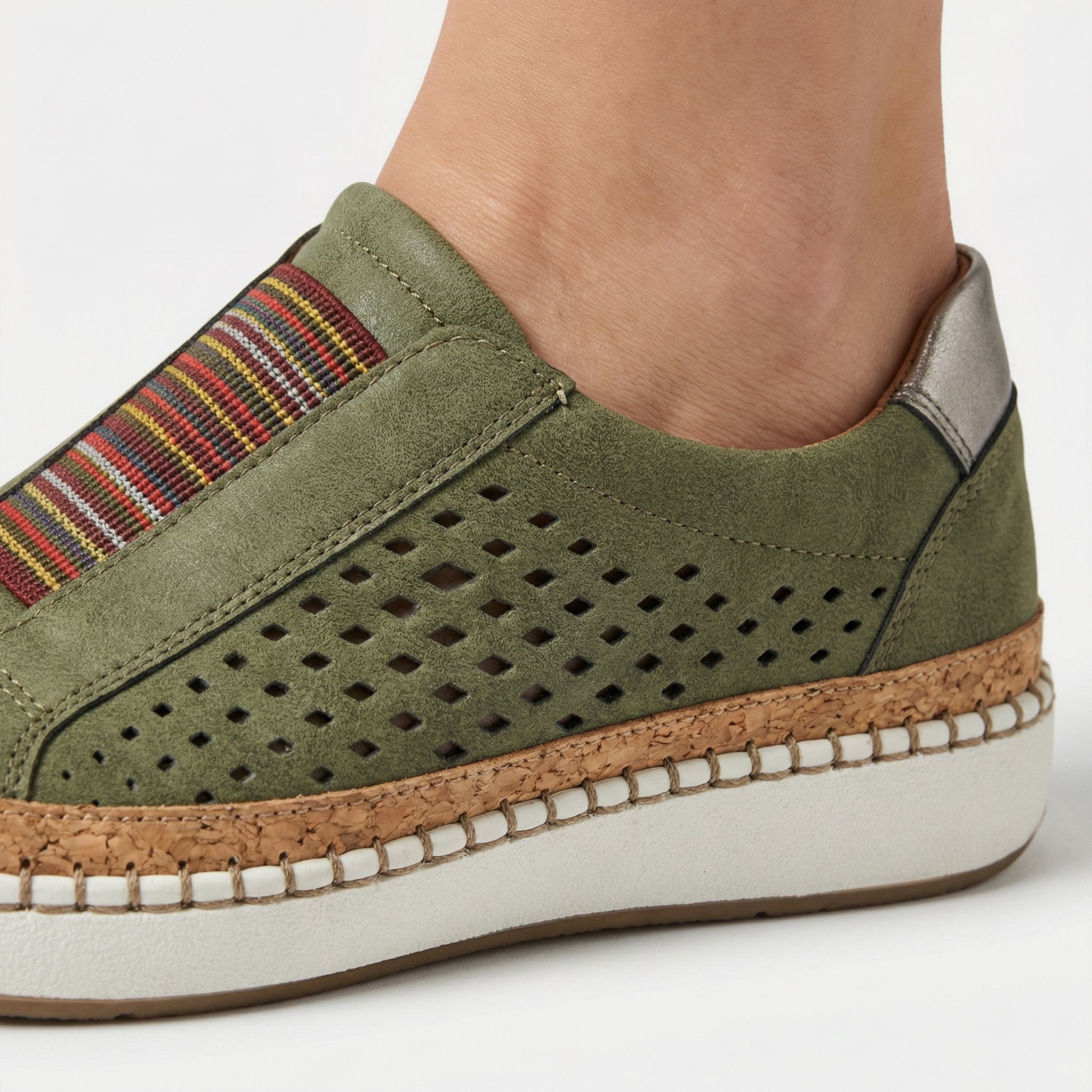 Women's Slip-On Suede Sneakers with Platform Sole