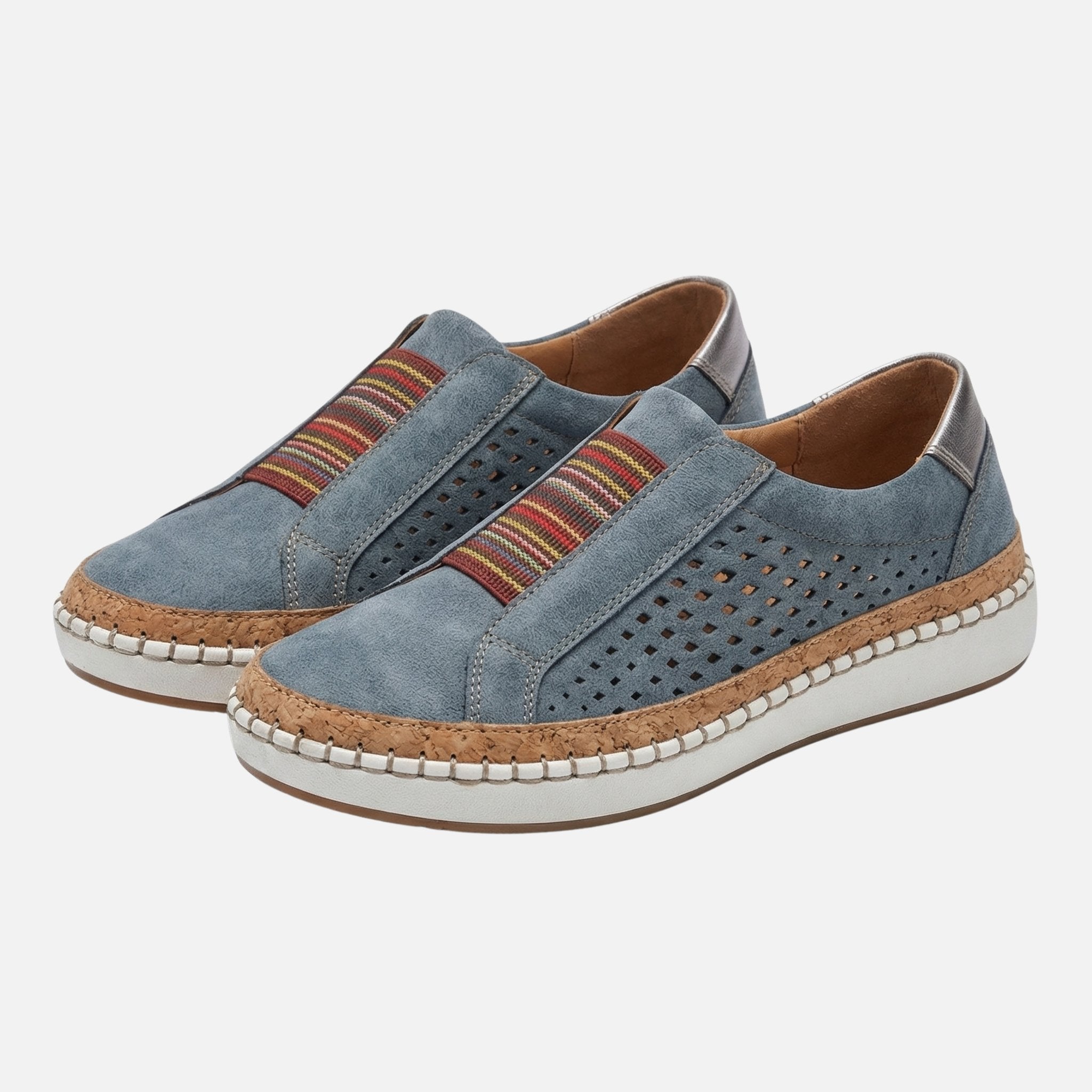 Women's Slip-On Suede Sneakers with Platform Sole