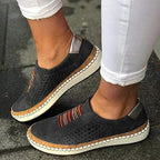 Women's Slip-On Suede Sneakers with Platform Sole