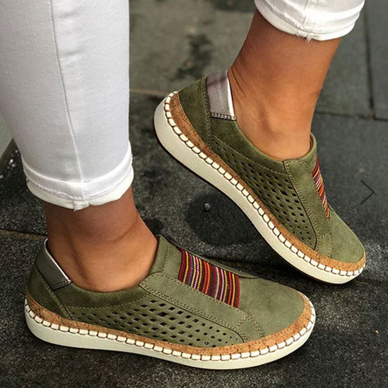 Women's Slip-On Suede Sneakers with Platform Sole