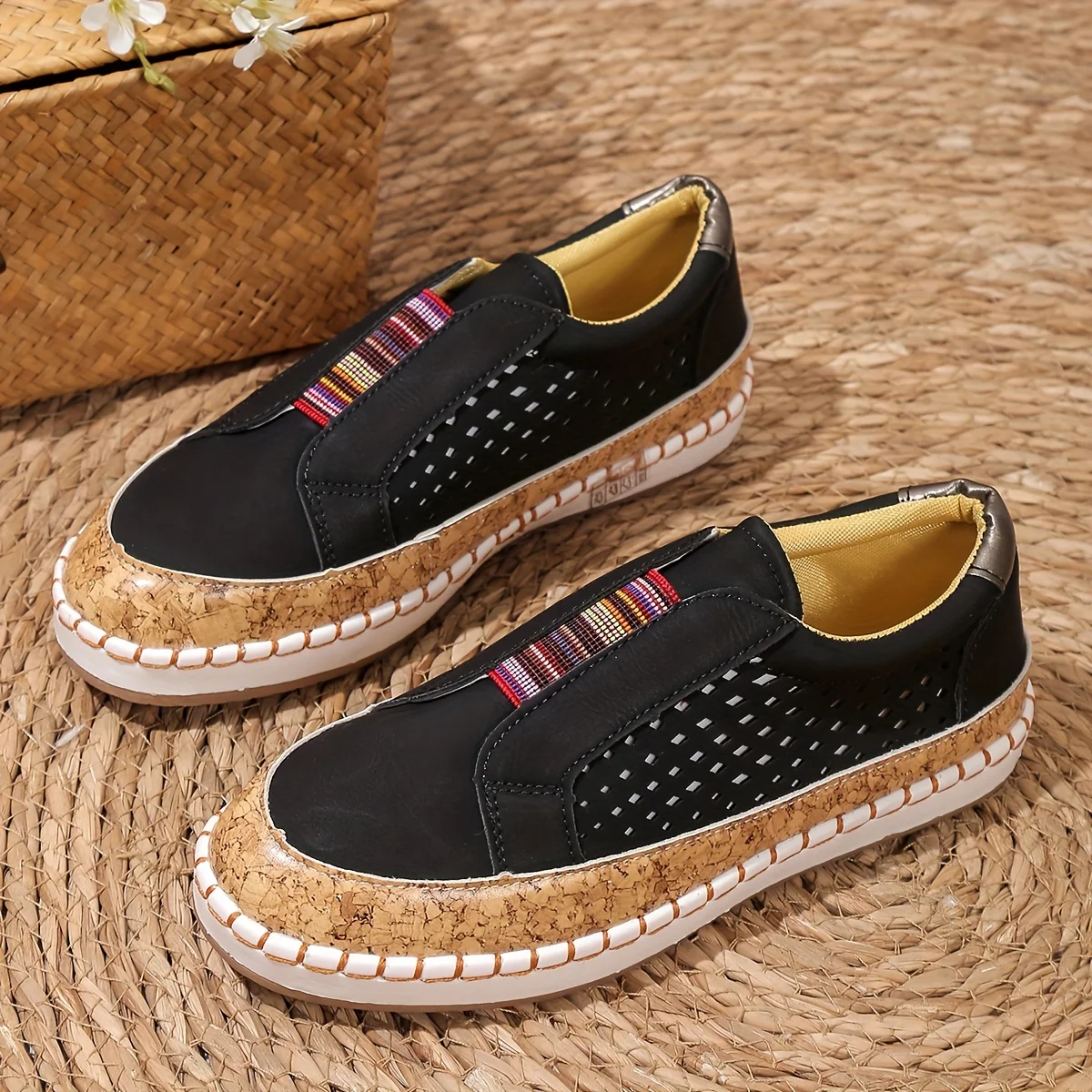 Women's Slip-On Suede Sneakers with Platform Sole