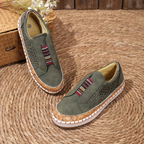 Women's Slip-On Suede Sneakers with Platform Sole