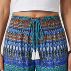 Women's Bohemian Wide-Leg Pants with Smocked Waist