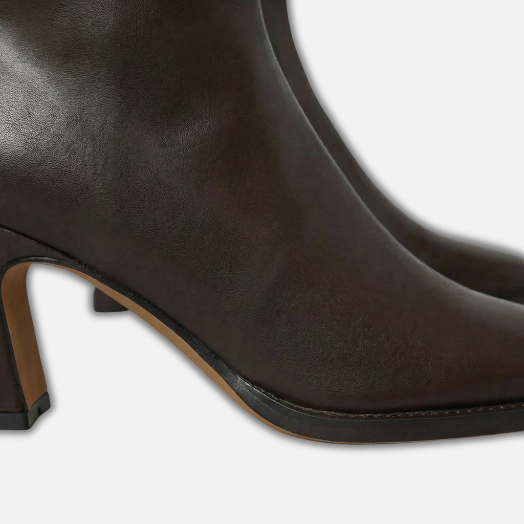 Women's Square-Toe Ankle Boots with Thick Heel