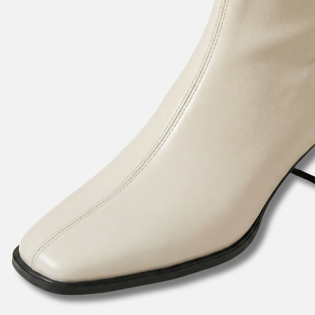 Women's Square-Toe Ankle Boots with Thick Heel
