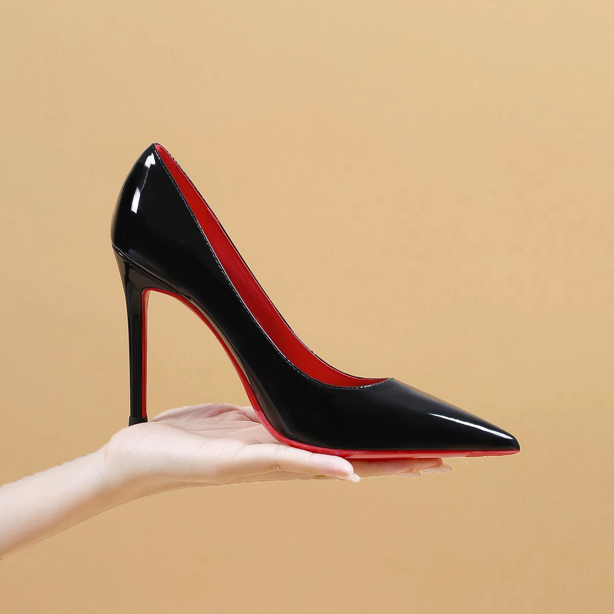 Women's Patent Pointed-Toe Pumps with Stiletto Heel