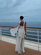 Women's Strapless Maxi Dress with High Side Slit