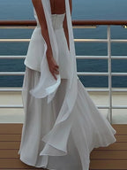 Women's Strapless Maxi Dress with High Side Slit