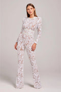 Women's Slim Lace Bodysuit with High Scalloped Neckline