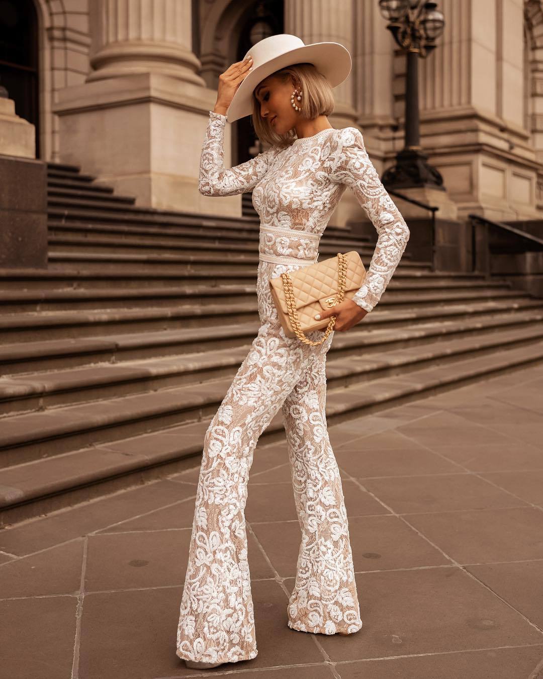Women's Slim Lace Bodysuit with High Scalloped Neckline