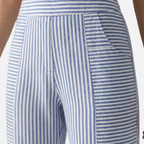 Women's Tapered Striped Pants with Rolled Cuffs