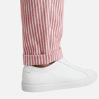 Women's Tapered Striped Pants with Rolled Cuffs