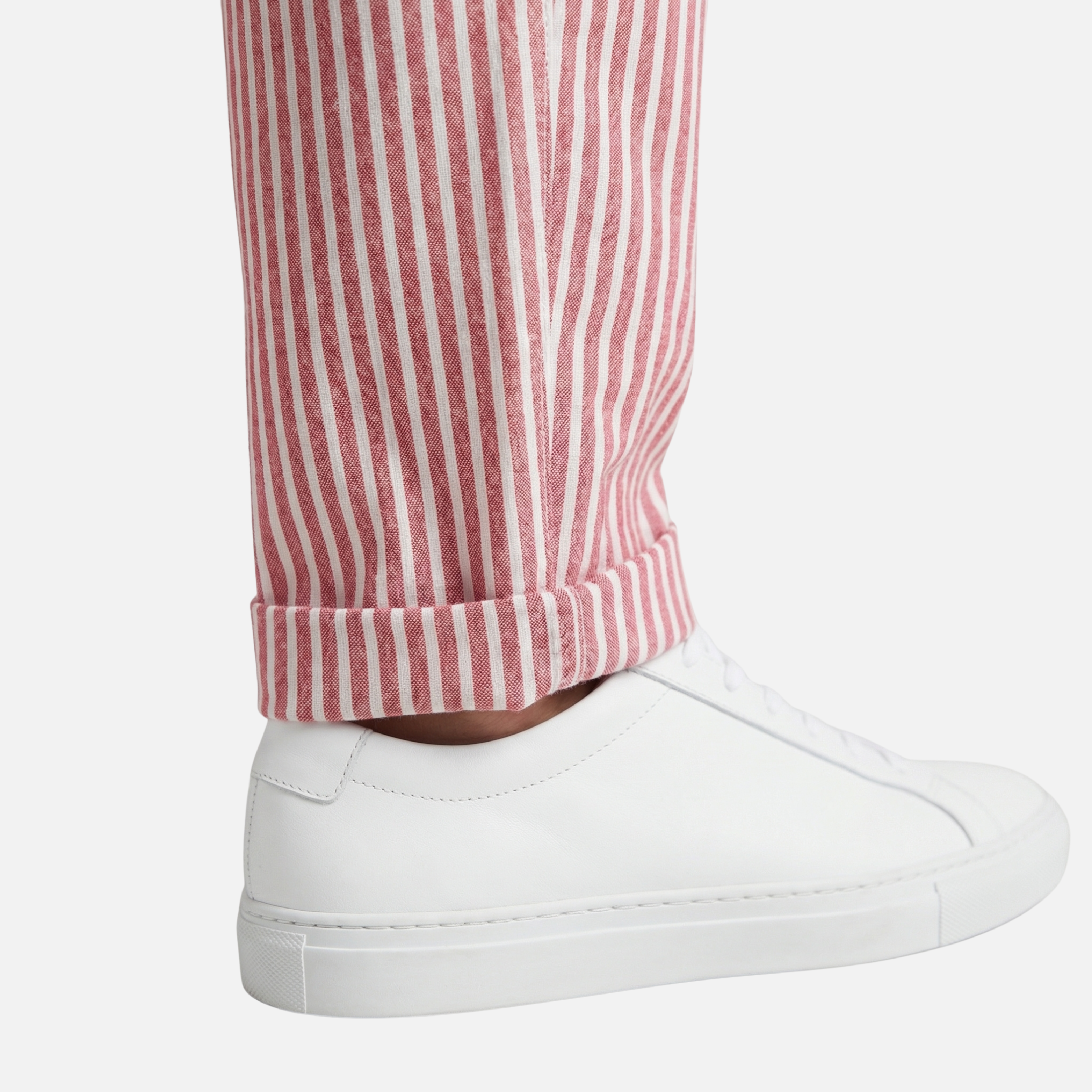 Women's Tapered Striped Pants with Rolled Cuffs