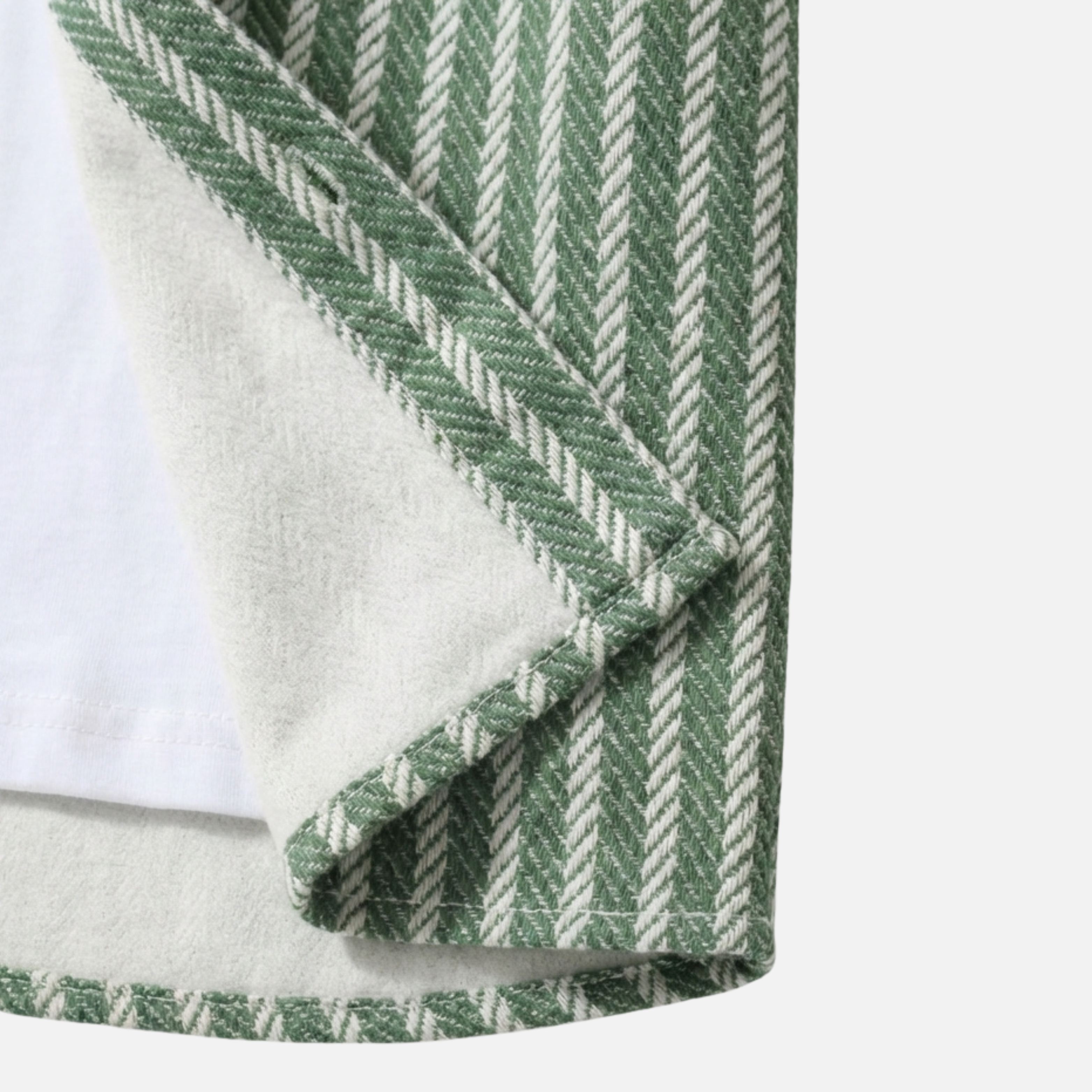 Men's Striped Button-Down Layered Shirt with Long Sleeves