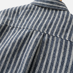 Men's Striped Button-Down Layered Shirt with Long Sleeves