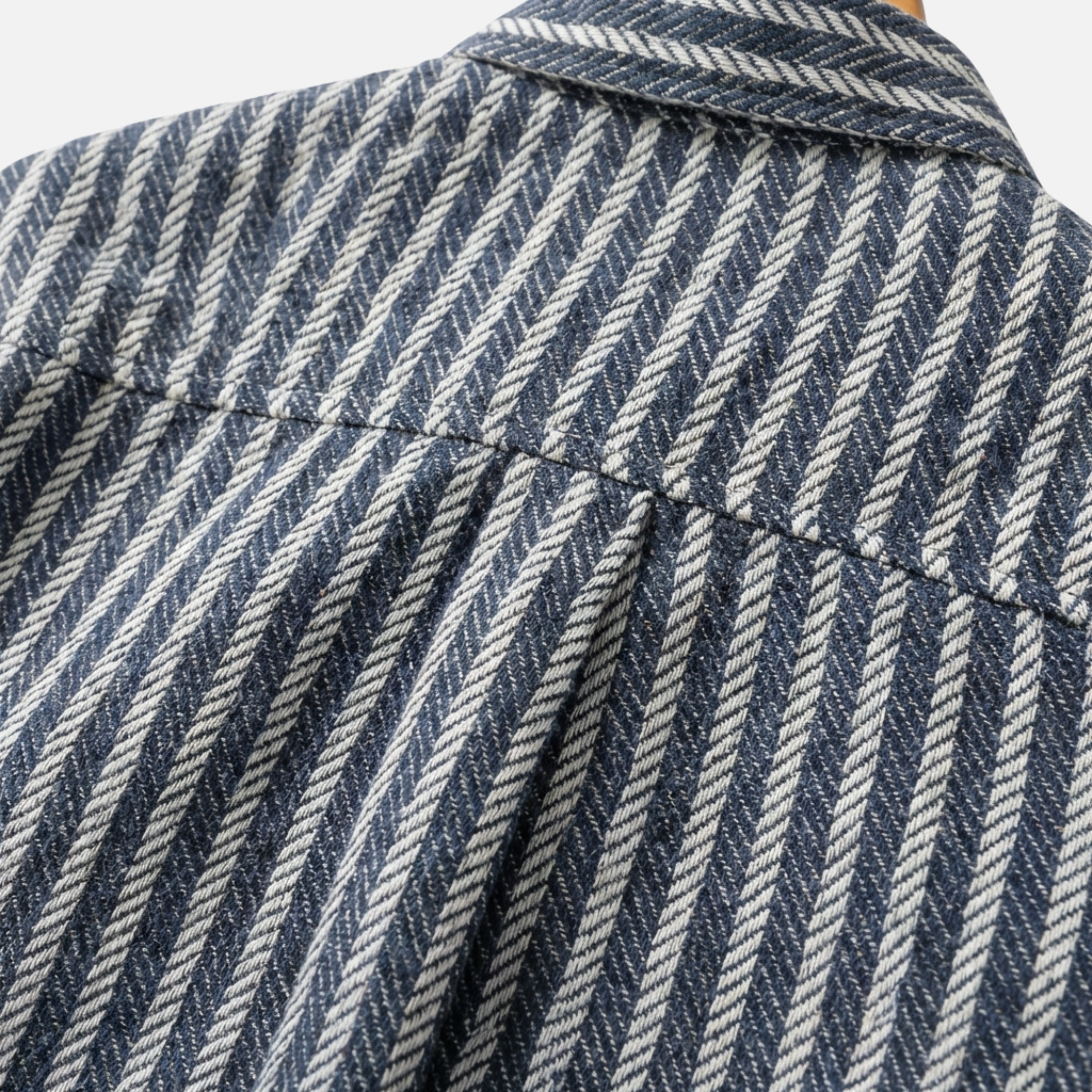 Men's Striped Button-Down Layered Shirt with Long Sleeves