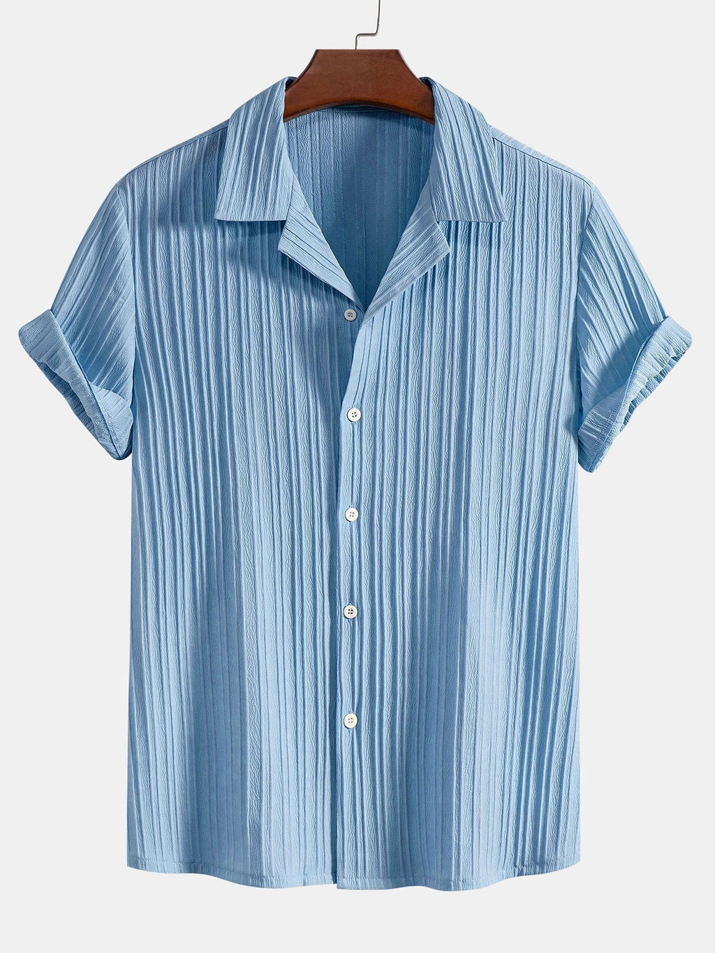 Men's Relaxed Linen Two-Piece Set with Camp Collar