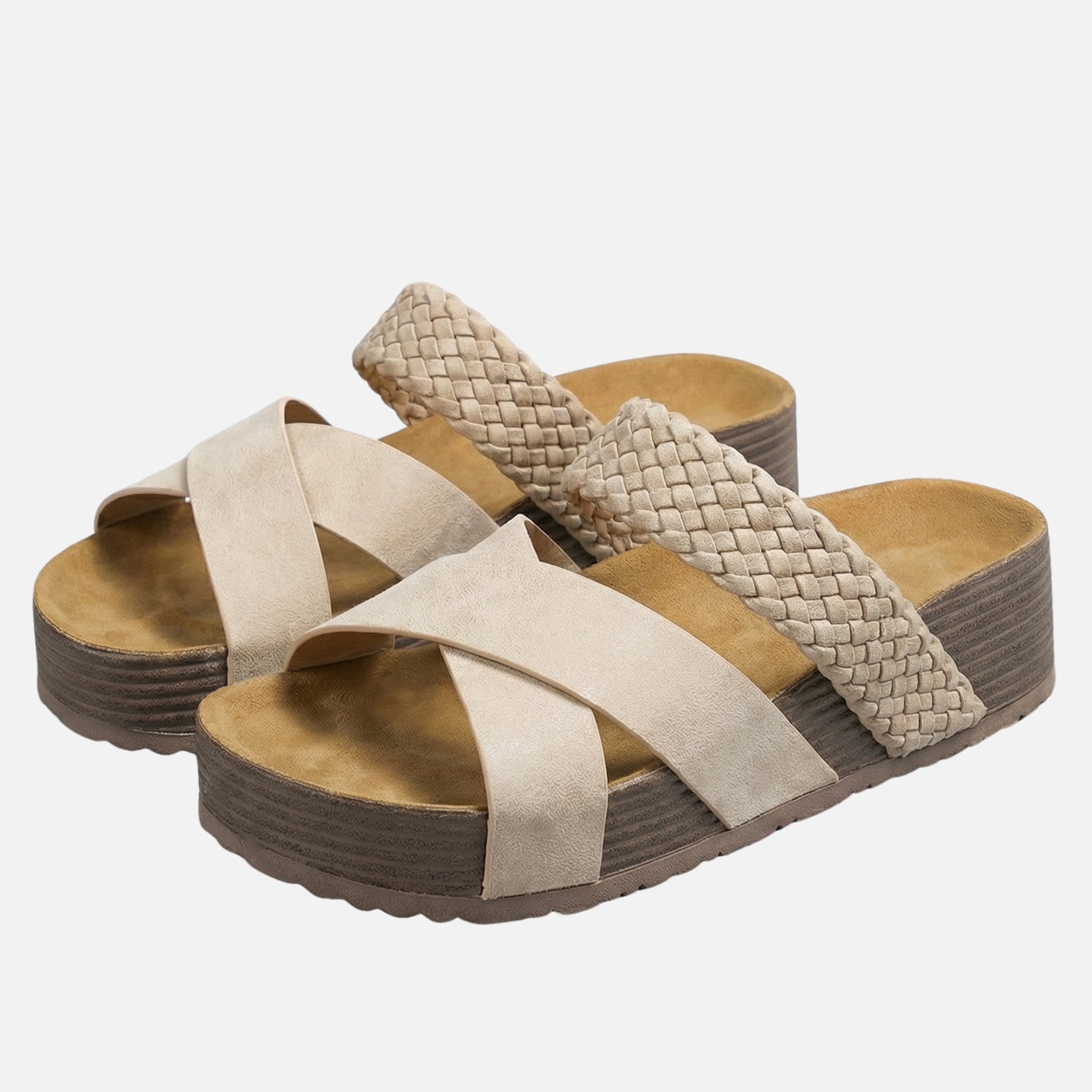 Women's Platform Sandals with Braided Straps