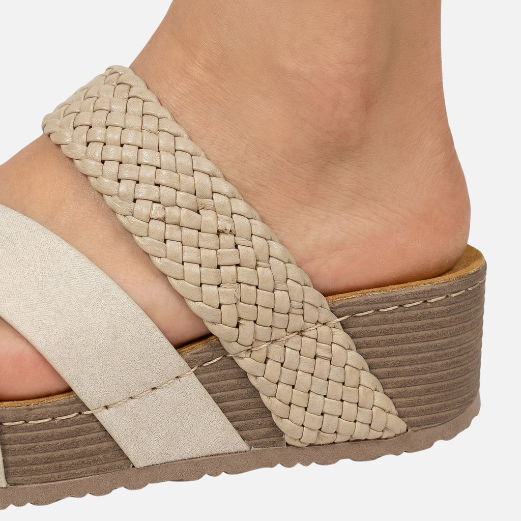 Women's Platform Sandals with Braided Straps