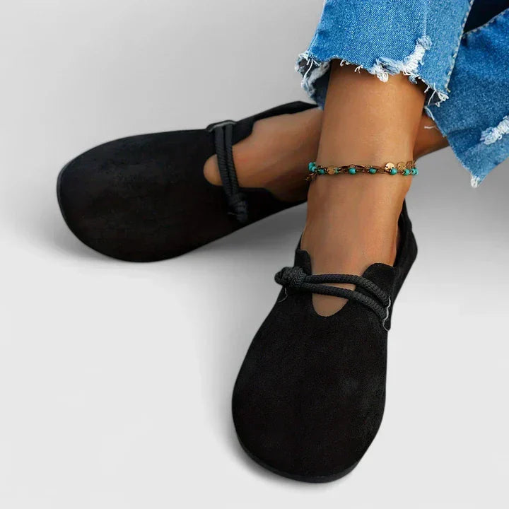 Women's Suede Casual Loafers with Rope Detail
