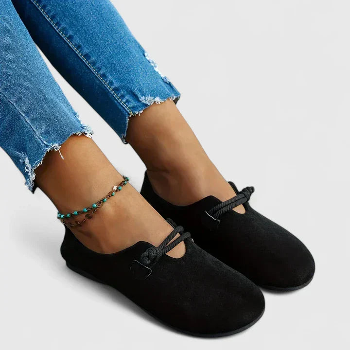 Women's Suede Casual Loafers with Rope Detail