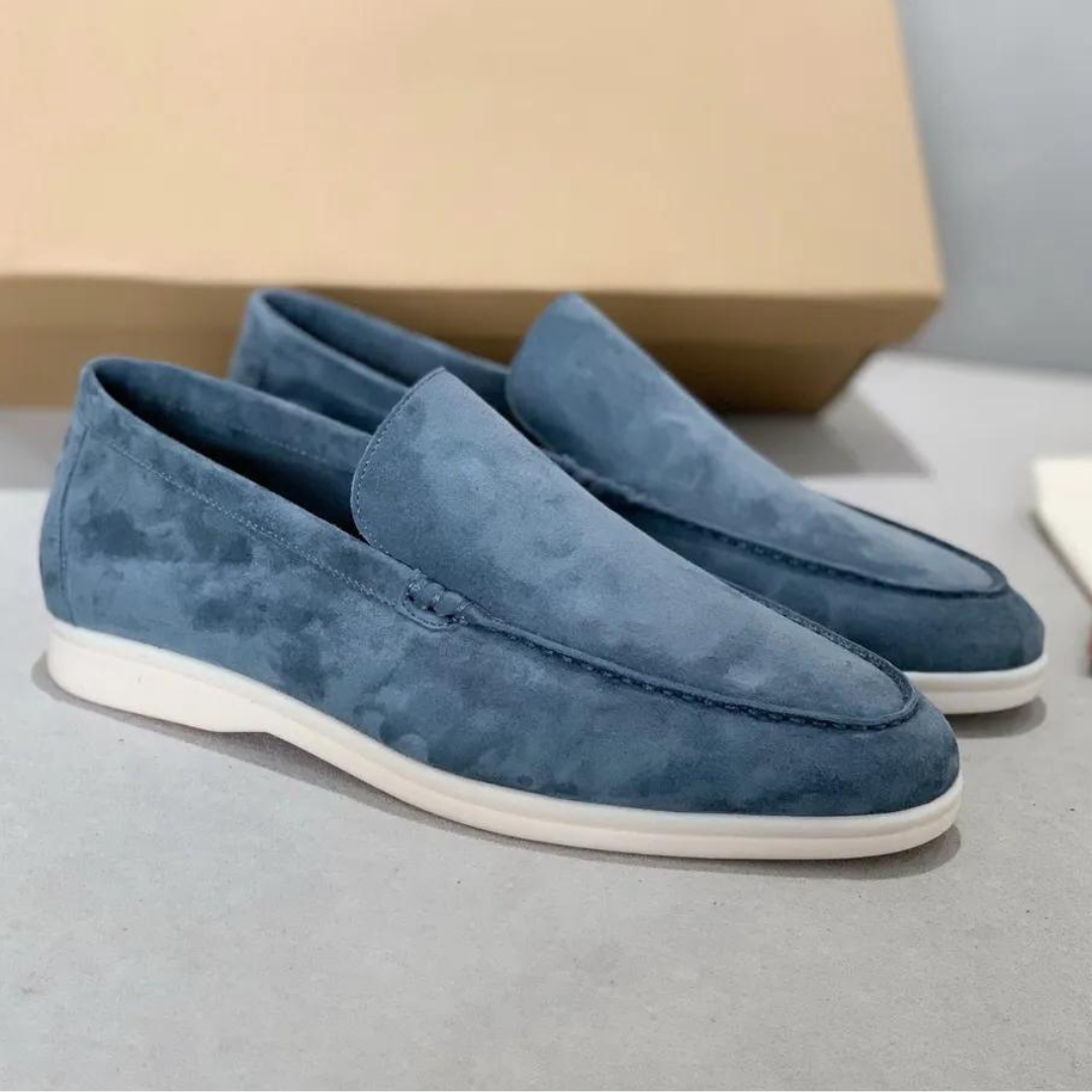 Men's Suede Slip-On Loafers with Cushioned Insole