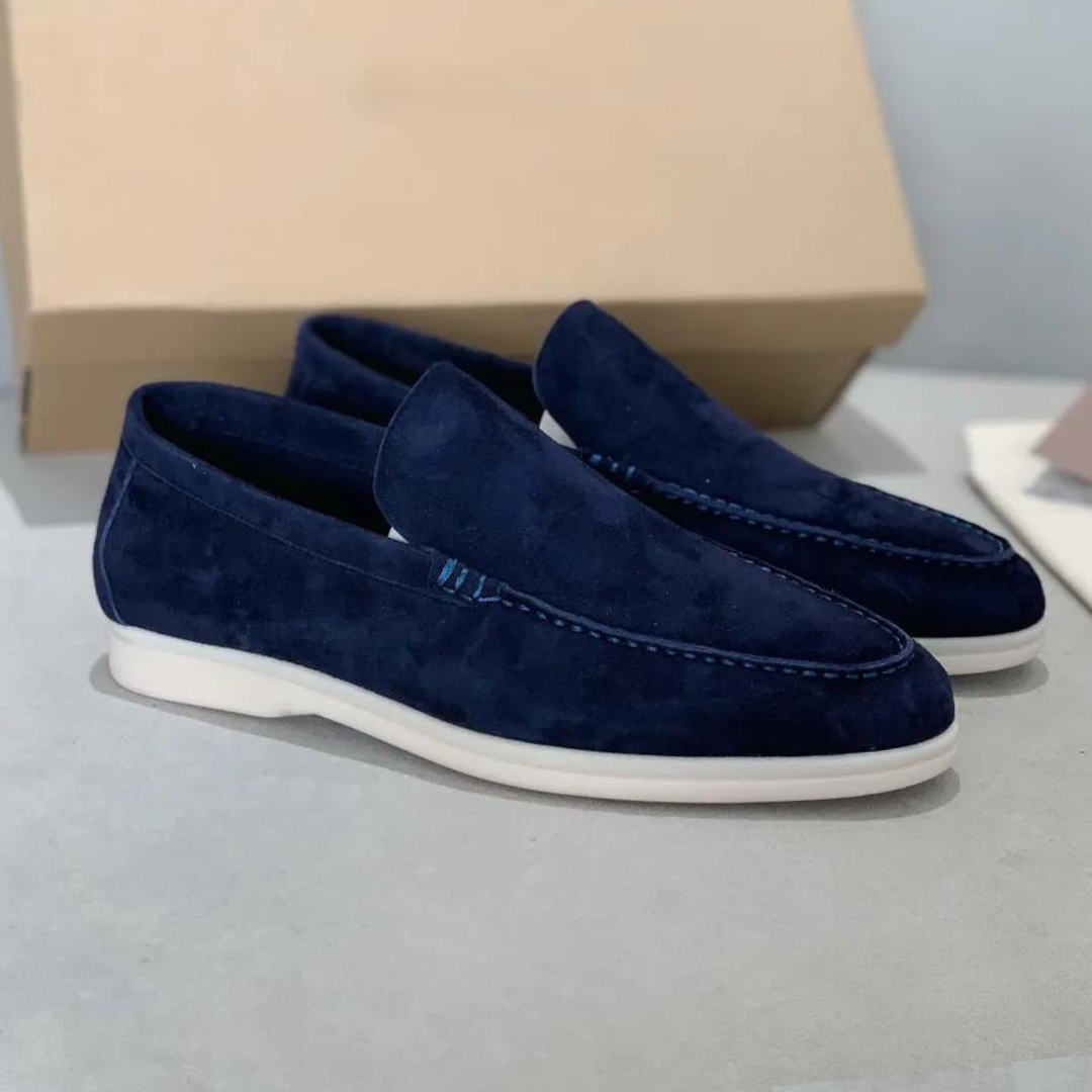 Men's Suede Slip-On Loafers with Cushioned Insole