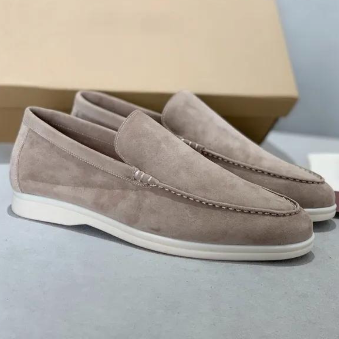 Men's Suede Slip-On Loafers with Cushioned Insole