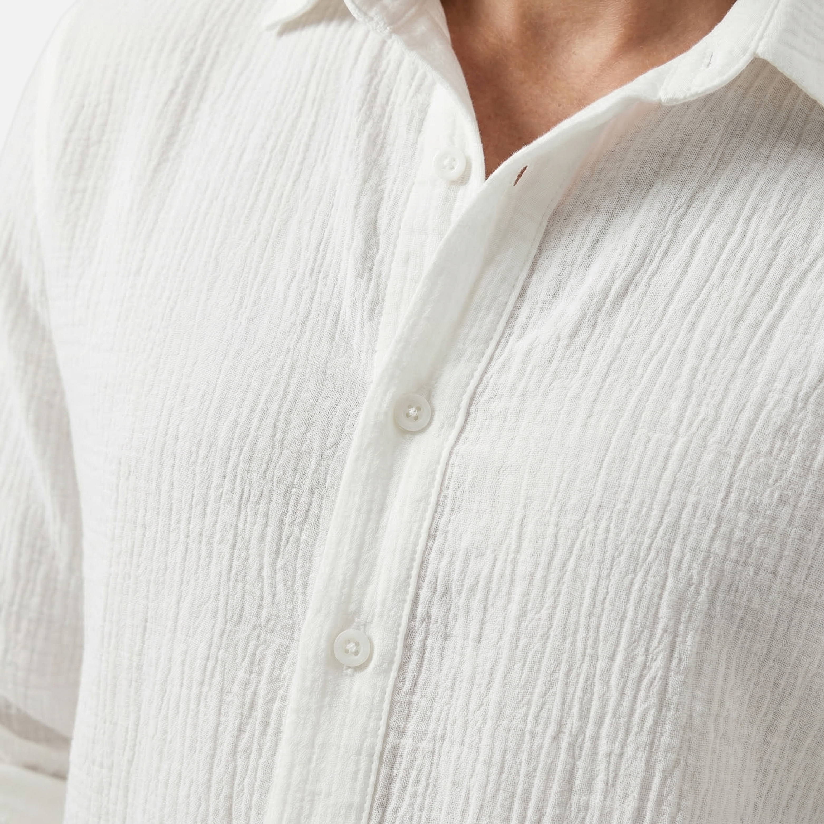 Men's Relaxed Linen Shirt with Button-Down Front