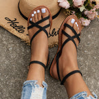Women's Summer Strappy Sandals with Adjustable Ankle Buckle