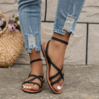 Women's Summer Strappy Sandals with Adjustable Ankle Buckle