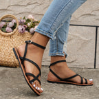 Women's Summer Strappy Sandals with Adjustable Ankle Buckle