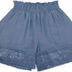 Women's Cotton Summer Shorts with Lace Trim