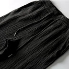 Men's Short-Sleeve Linen Set with Drawstring Waist Pants
