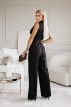 Women's Tailored Crepe Jumpsuit with Wrap Front