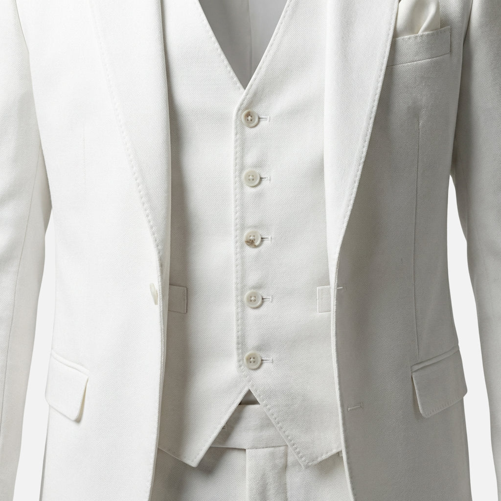 Men's Tailored Three-Piece Suit with Notch Lapel