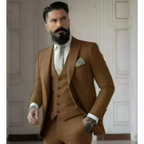 Men's Tailored Three-Piece Suit with Notch Lapel