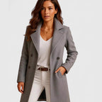 Women's Tailored Longline Coat with Notched Collar