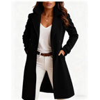 Women's Tailored Longline Coat with Notched Collar