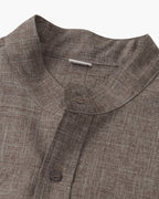 Men's Sage Green Textured Shirt with Mandarin Collar