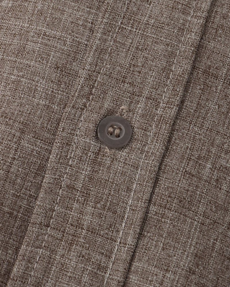 Men's Sage Green Textured Shirt with Mandarin Collar