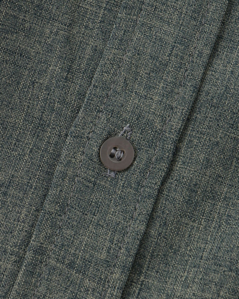 Men's Sage Green Textured Shirt with Mandarin Collar