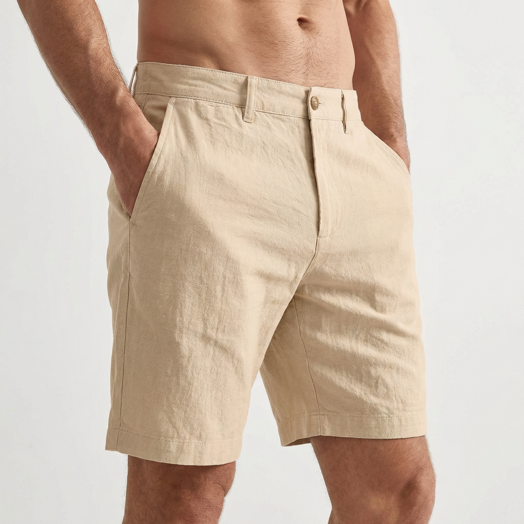 Men's Relaxed Cotton Shorts with Thigh Pockets