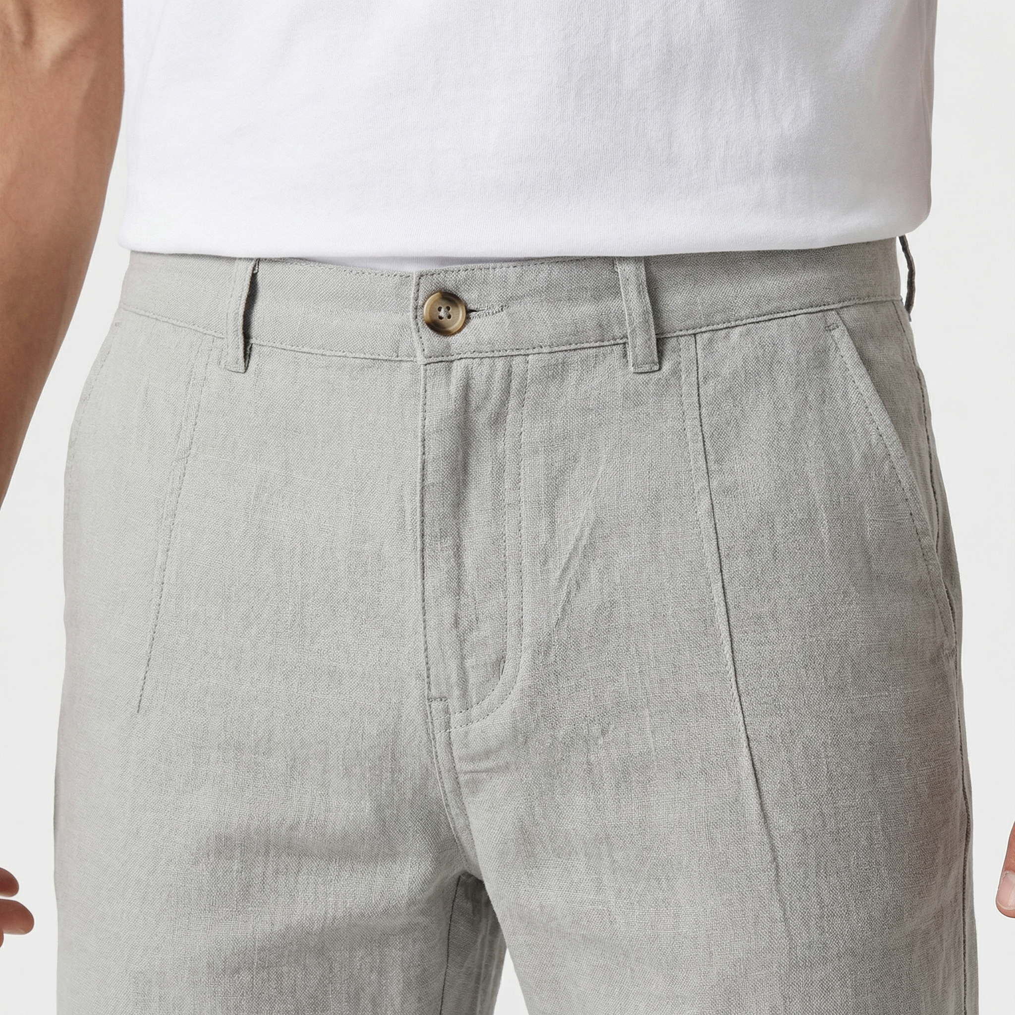 Men's Relaxed Cotton Shorts with Thigh Pockets