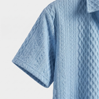 Men's Relaxed Knit Shirt and Shorts Set with Drawstring Waist