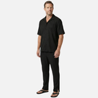 Men's Textured Resort Set with Wide-Leg Trousers